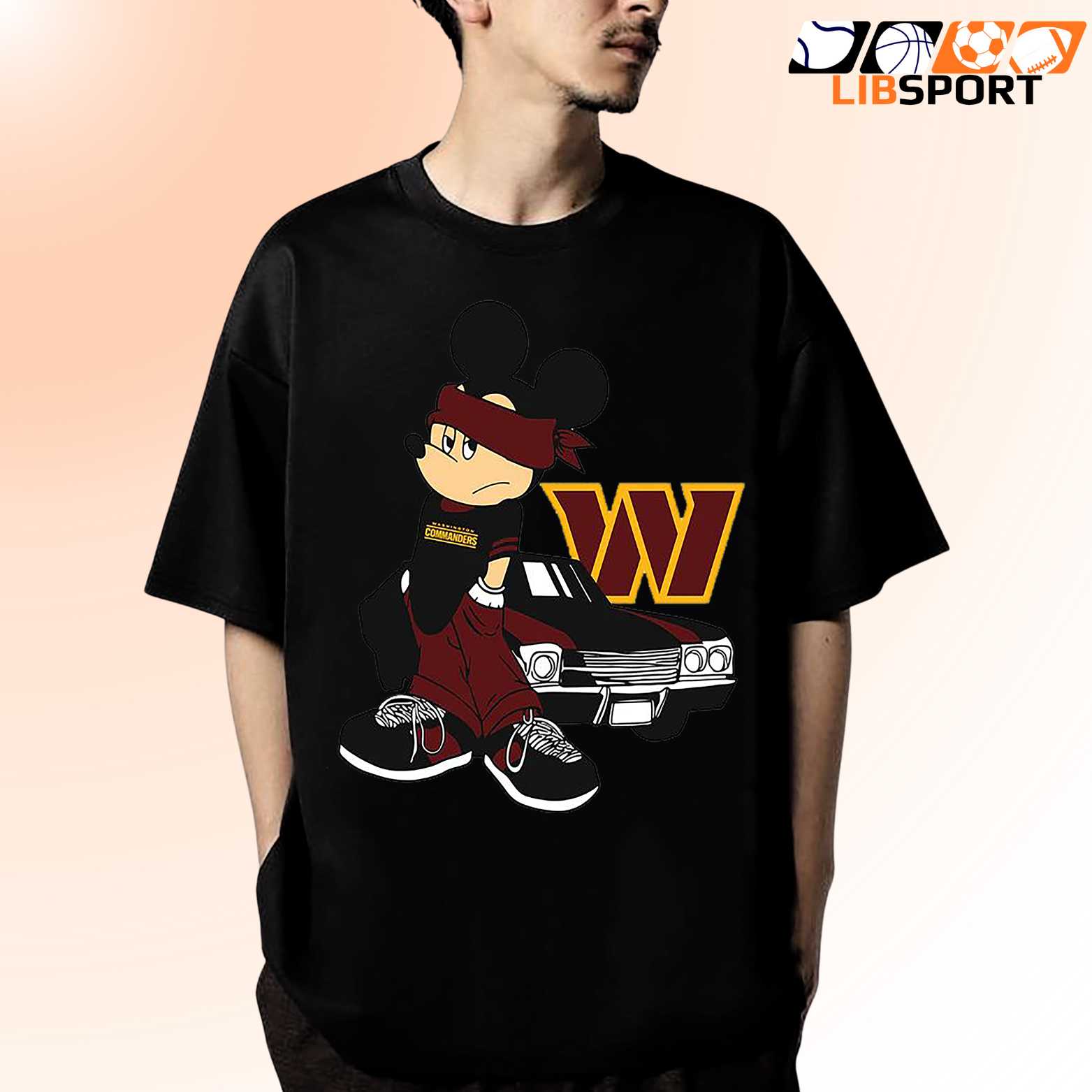 Washington Commanders Mickey Mouse T-Shirt, Gangster Nfl Tee, Football Fan Shirt